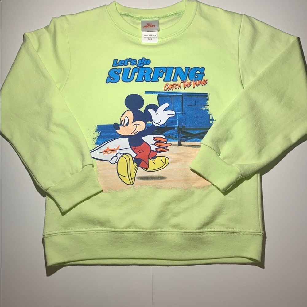 Disney Mickey Sweatshirt Neon Green